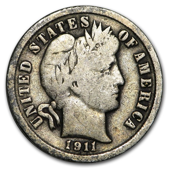 1911 Barber Dime Good/VG 1911 Barber Dime Good/VG